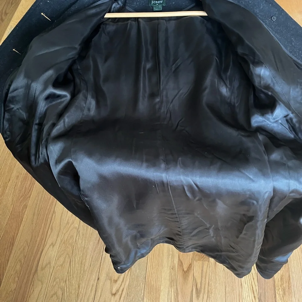 J. Crew Black Wool-blend Tailored Lady Day Top Coat Knee-Length - Picture 4 of 7